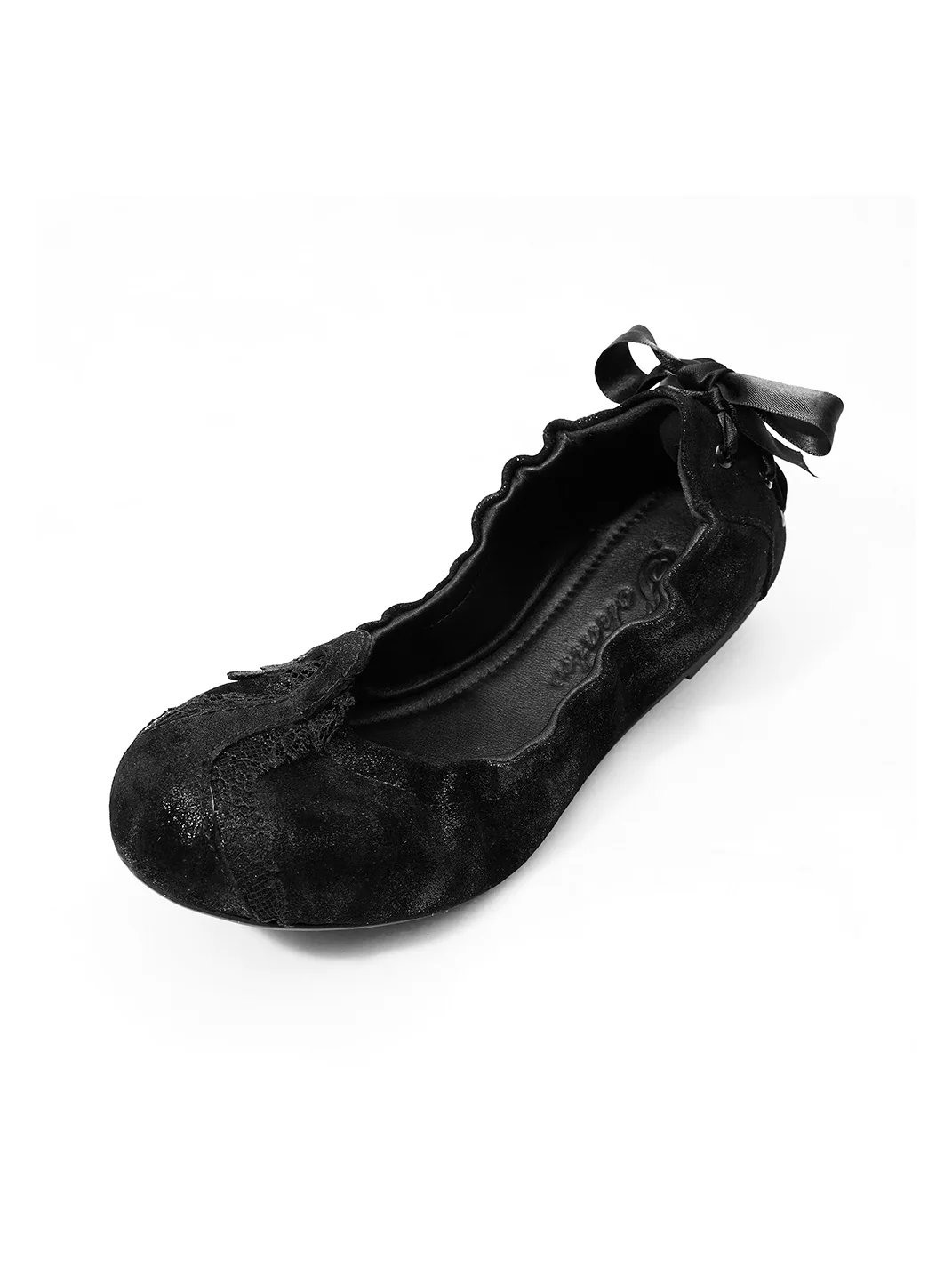 SOHATW | Swan Lace-Trimmed Lambskin Ballet Flats