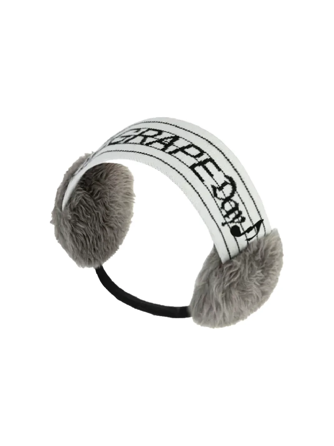 Grape online | Music Note Knit Furry Headband Earmuffs