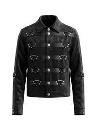 DND4DES | Studded Strap Lapel Faux Suede Jacket