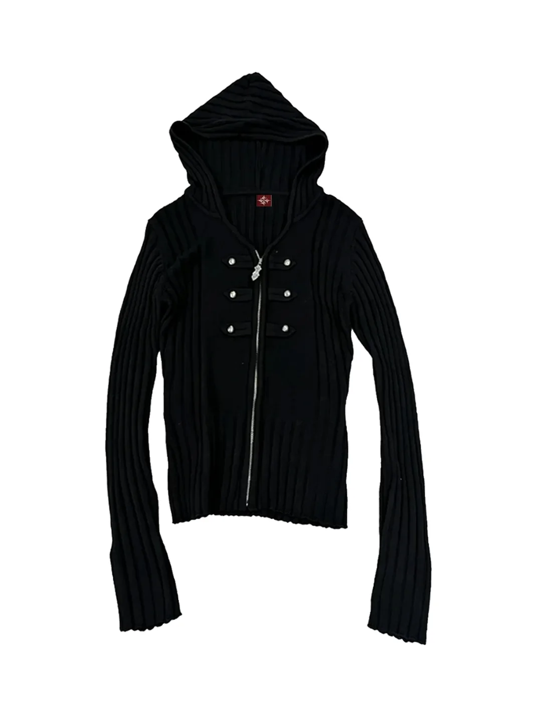 DETW | Slim Fit Ribbed Hooded Zip Cardigan