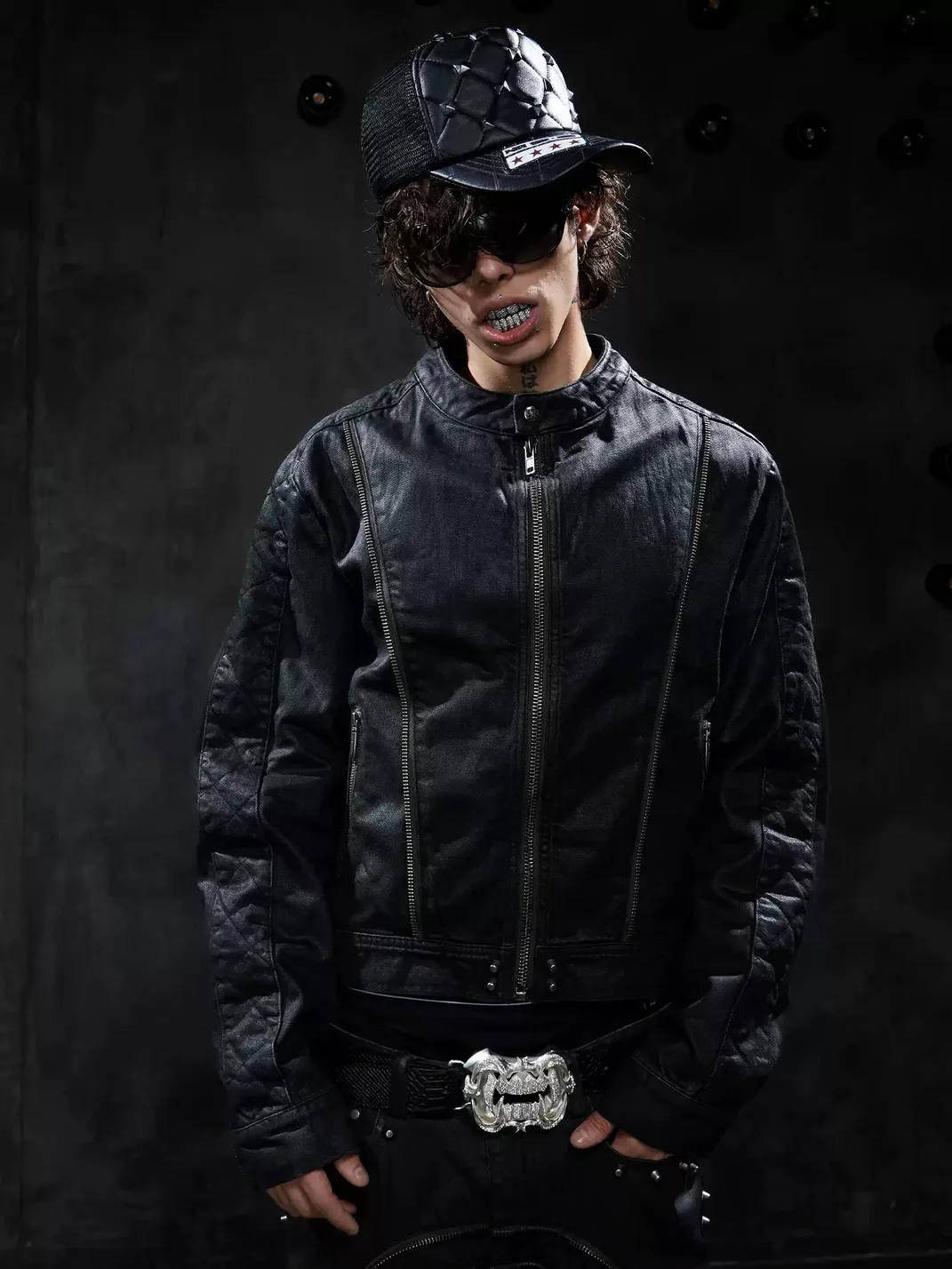 DND4DES | Cropped Waxed Denim Zip Jacket