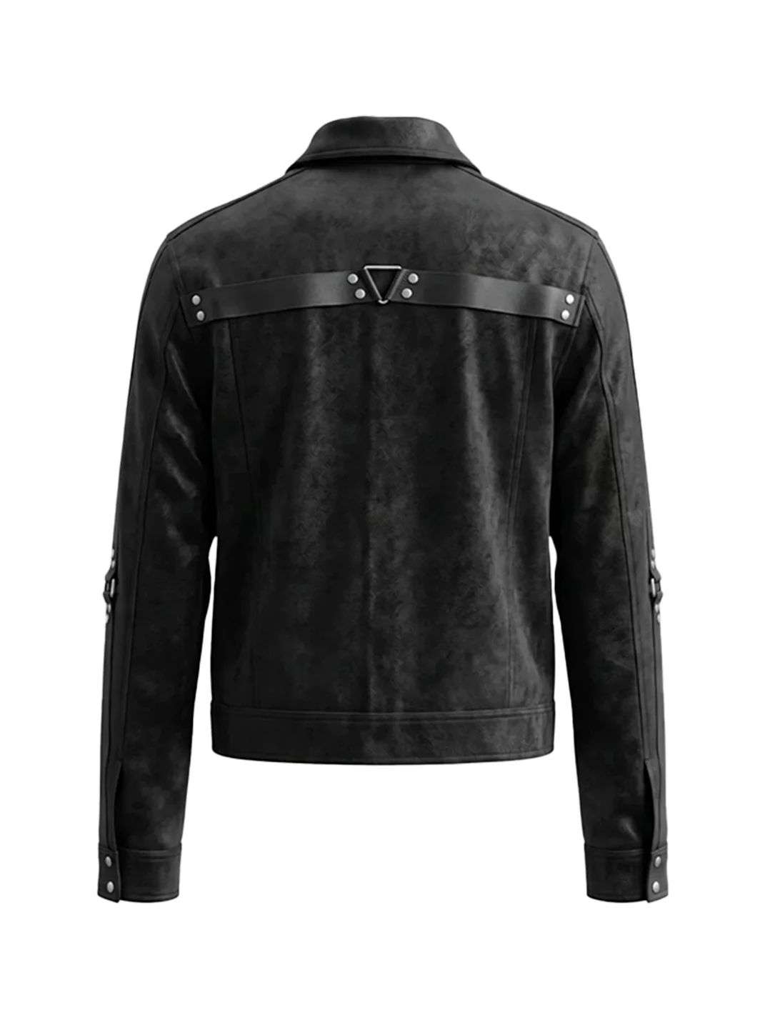 DND4DES | Studded Strap Lapel Faux Suede Jacket