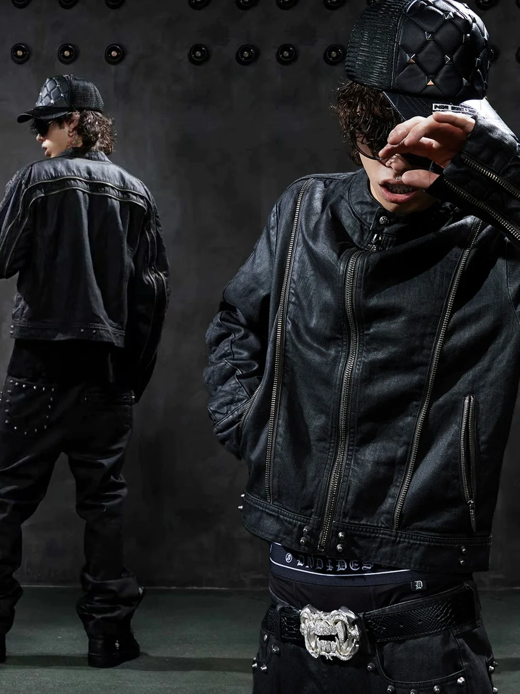DND4DES | Cropped Waxed Denim Zip Jacket