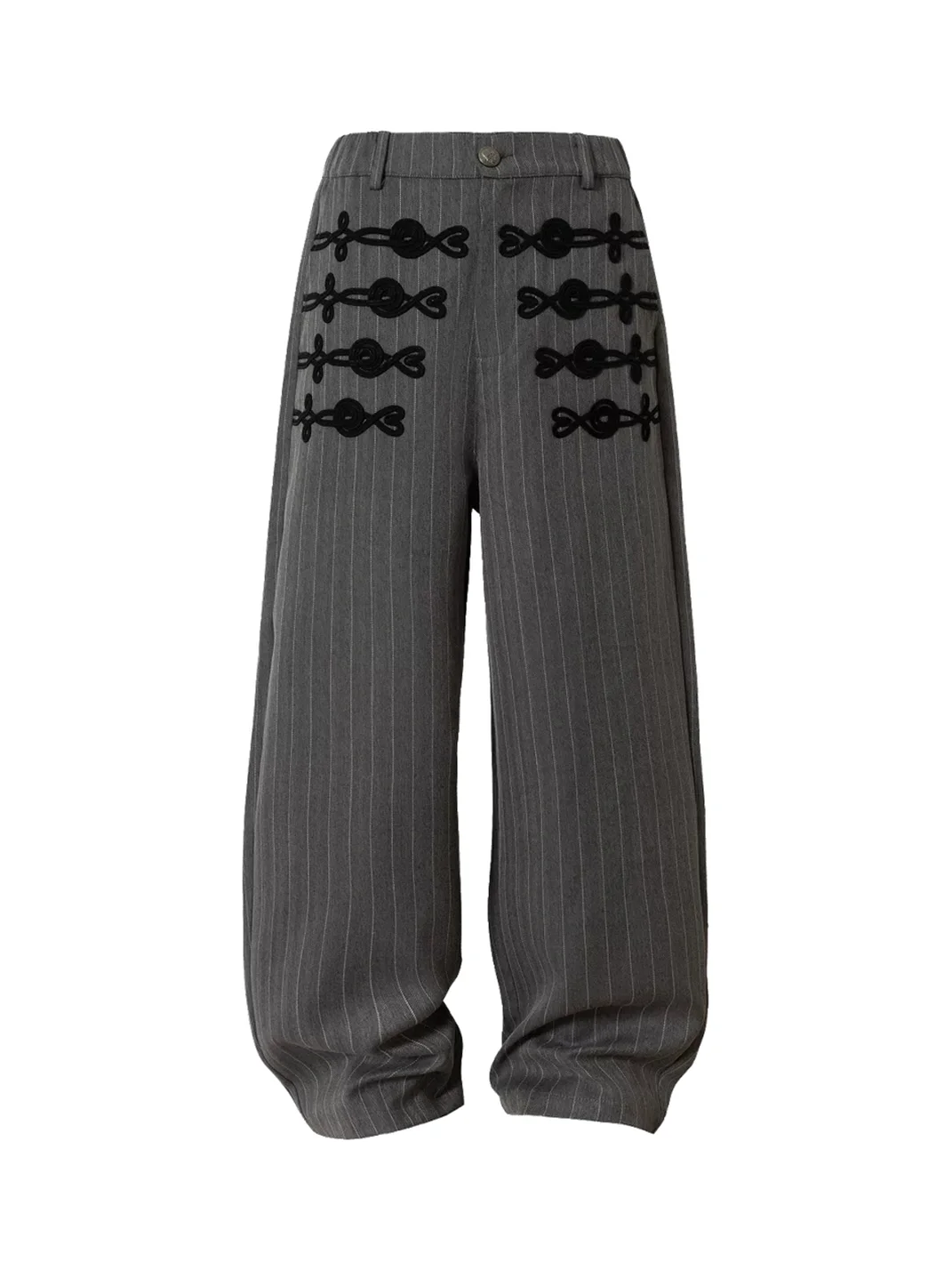 YADcrew | Herringbone Striped Wide Leg Trousers