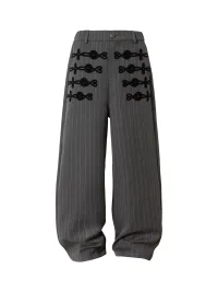 YADcrew | Herringbone Striped Wide Leg Trousers