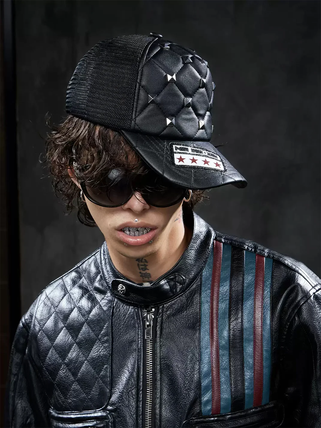 DND4DES | Studded Quilted PU Mesh Trucker Cap
