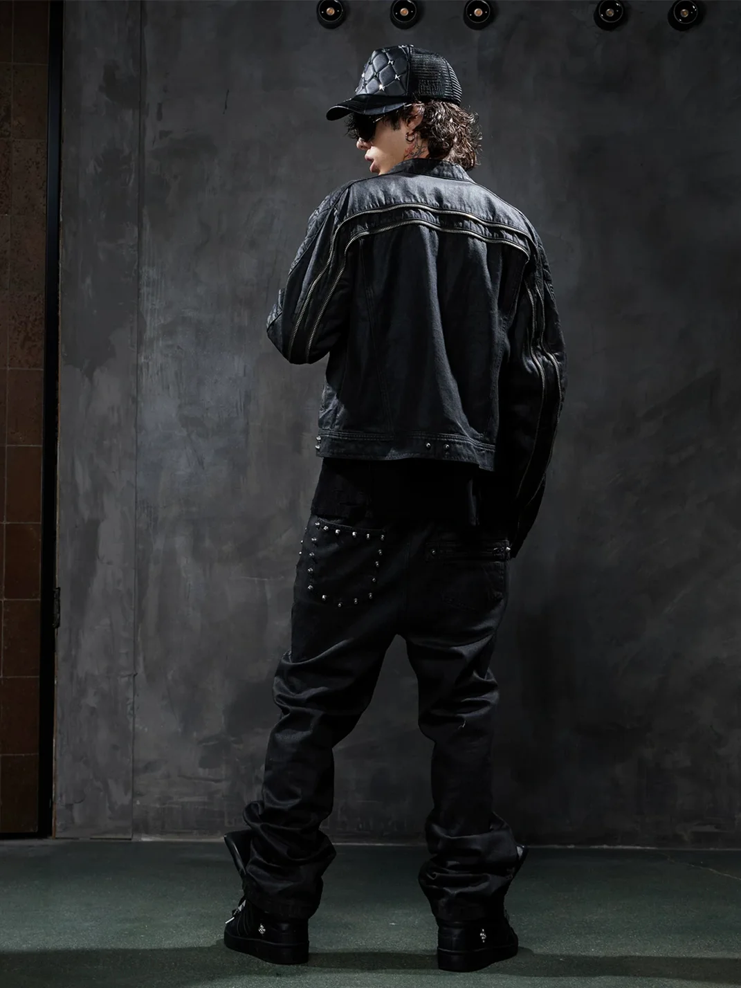 DND4DES | Cropped Waxed Denim Zip Jacket