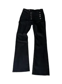 DETW | Black Buttoned Relaxed Micro-Flare Jeans
