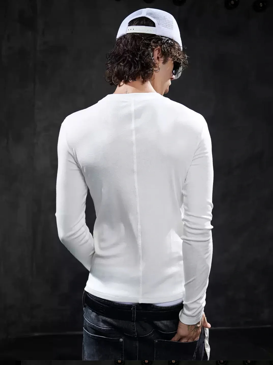 DND4DES | Slim Fit Printed Stretch Long Sleeve T-Shirt
