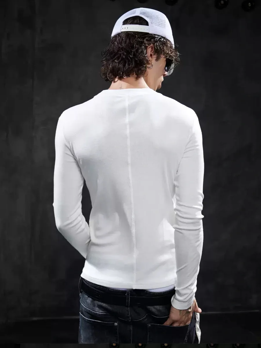 DND4DES | Slim Fit Printed Stretch Long Sleeve T-Shirt - 3