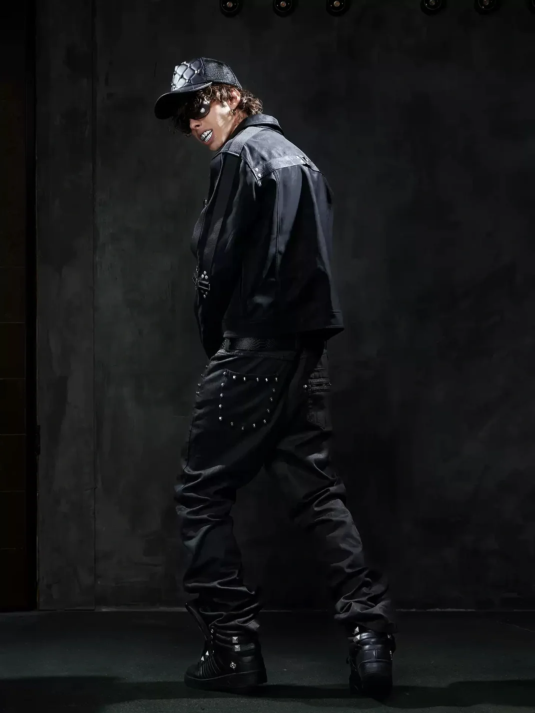 DND4DES | Waxed Studded Double-Zip Straight-Leg Jeans