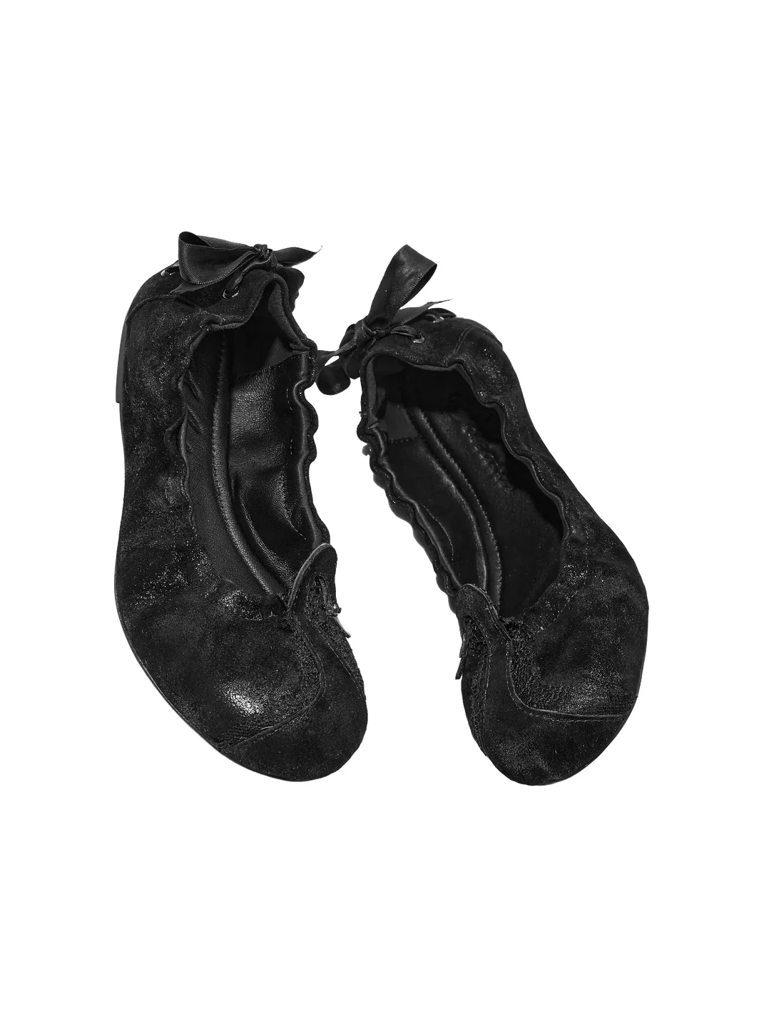 SOHATW | Swan Lace-Trimmed Lambskin Ballet Flats