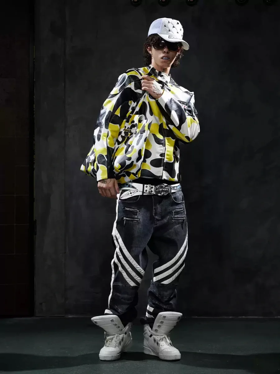DND4DES | Distressed Slim Patchwork Biker Jeans - 4