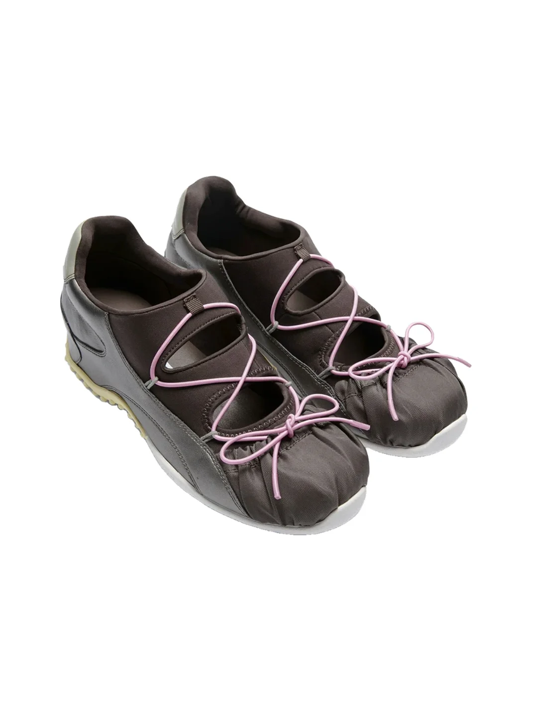 Grape online | Colorblock Cutout Lace-Up Mary Jane Trainers