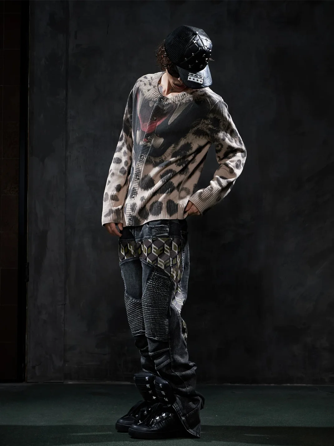 DND4DES | Loose Leopard Print Knit Cardigan