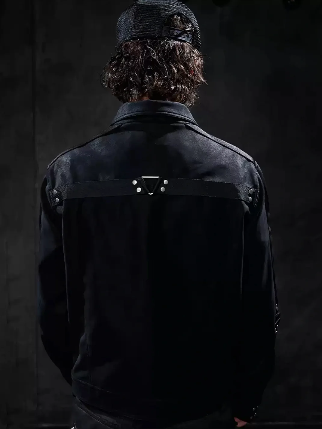 DND4DES | Studded Strap Lapel Faux Suede Jacket