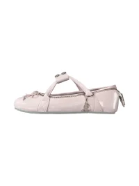 Grape online | Zip Round Toe Ballet Flats