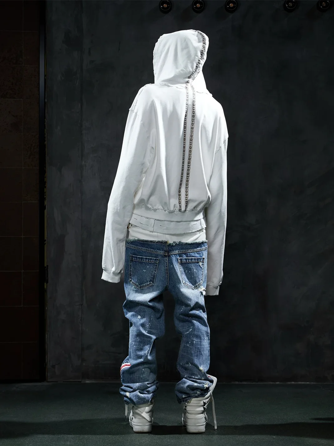 DND4DES | Oversized Studded Graphic Zip-Up Hoodie