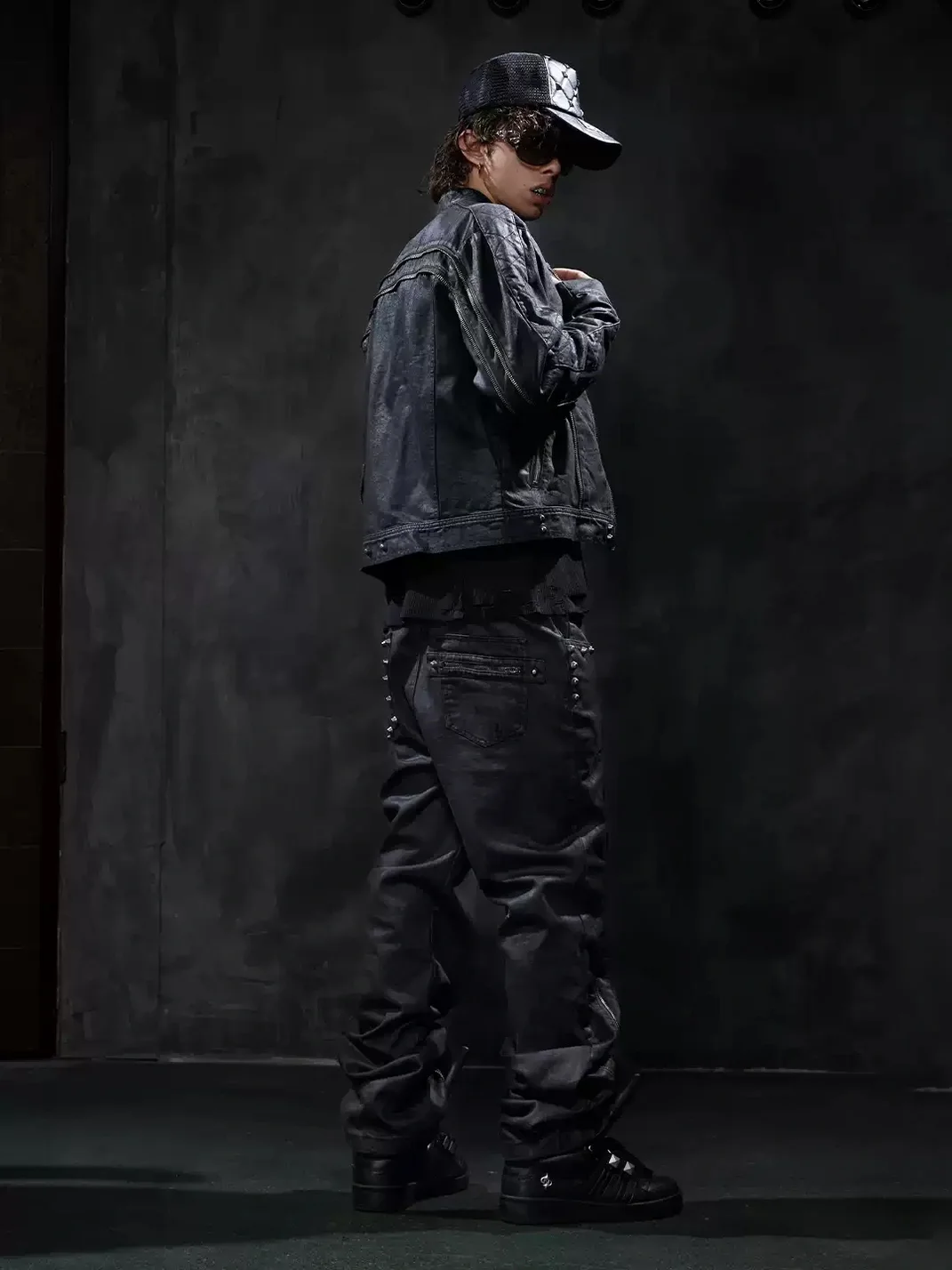 DND4DES | Cropped Waxed Denim Zip Jacket