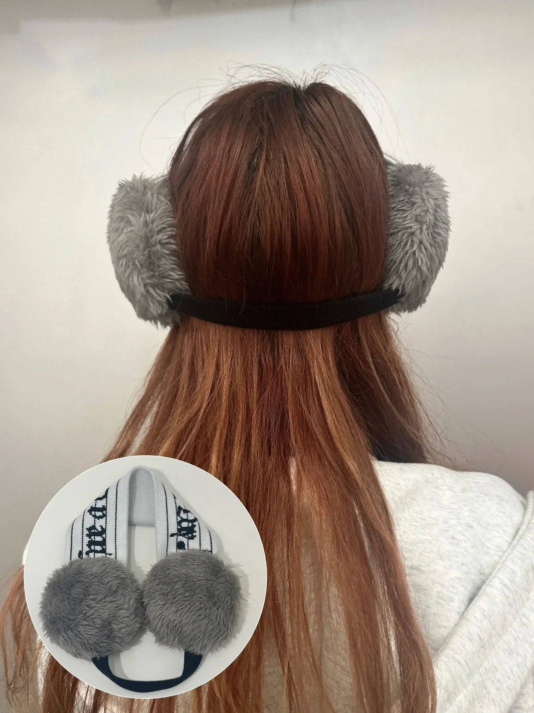 Grape online | Music Note Knit Furry Headband Earmuffs