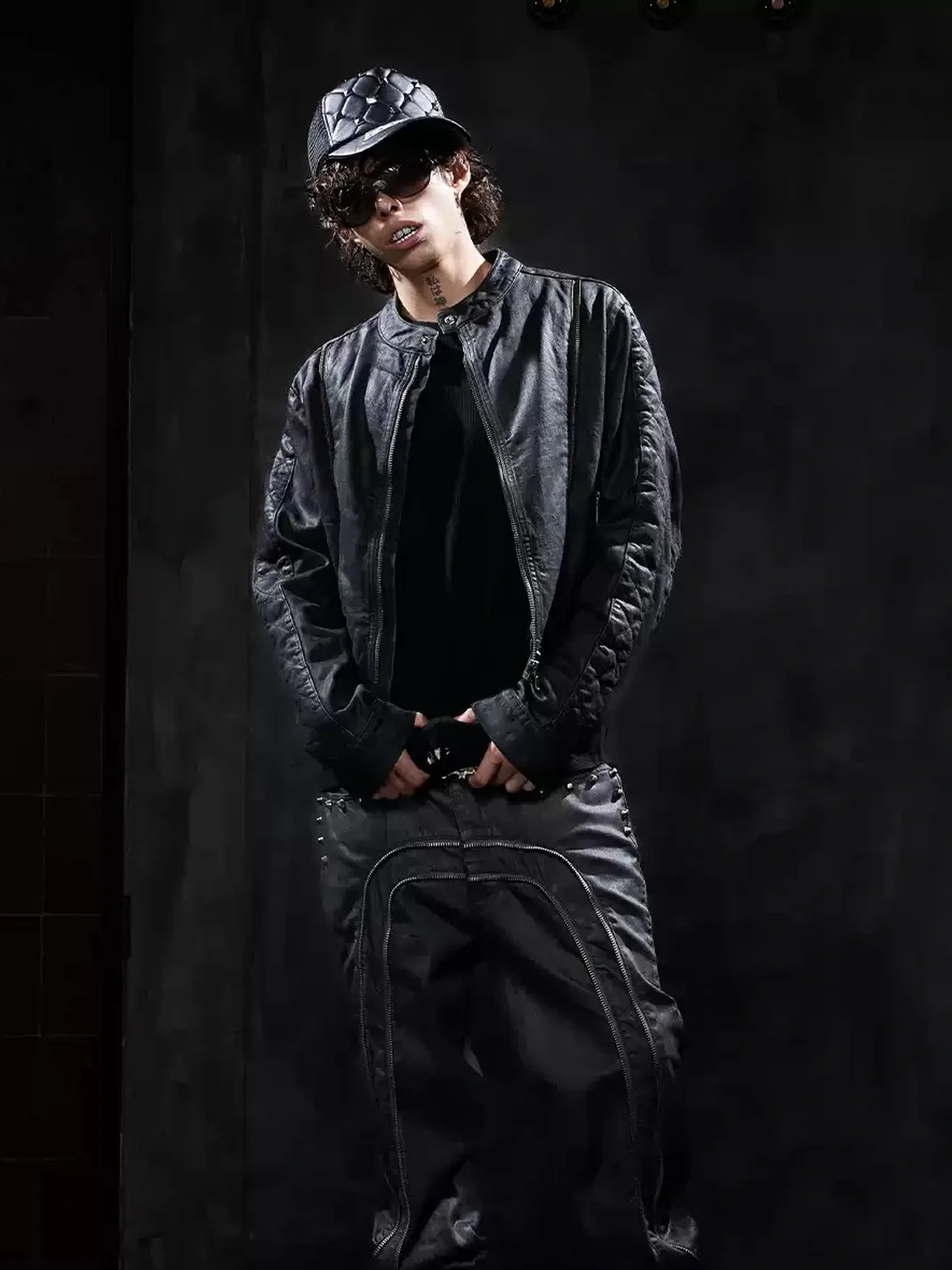 DND4DES | Cropped Waxed Denim Zip Jacket