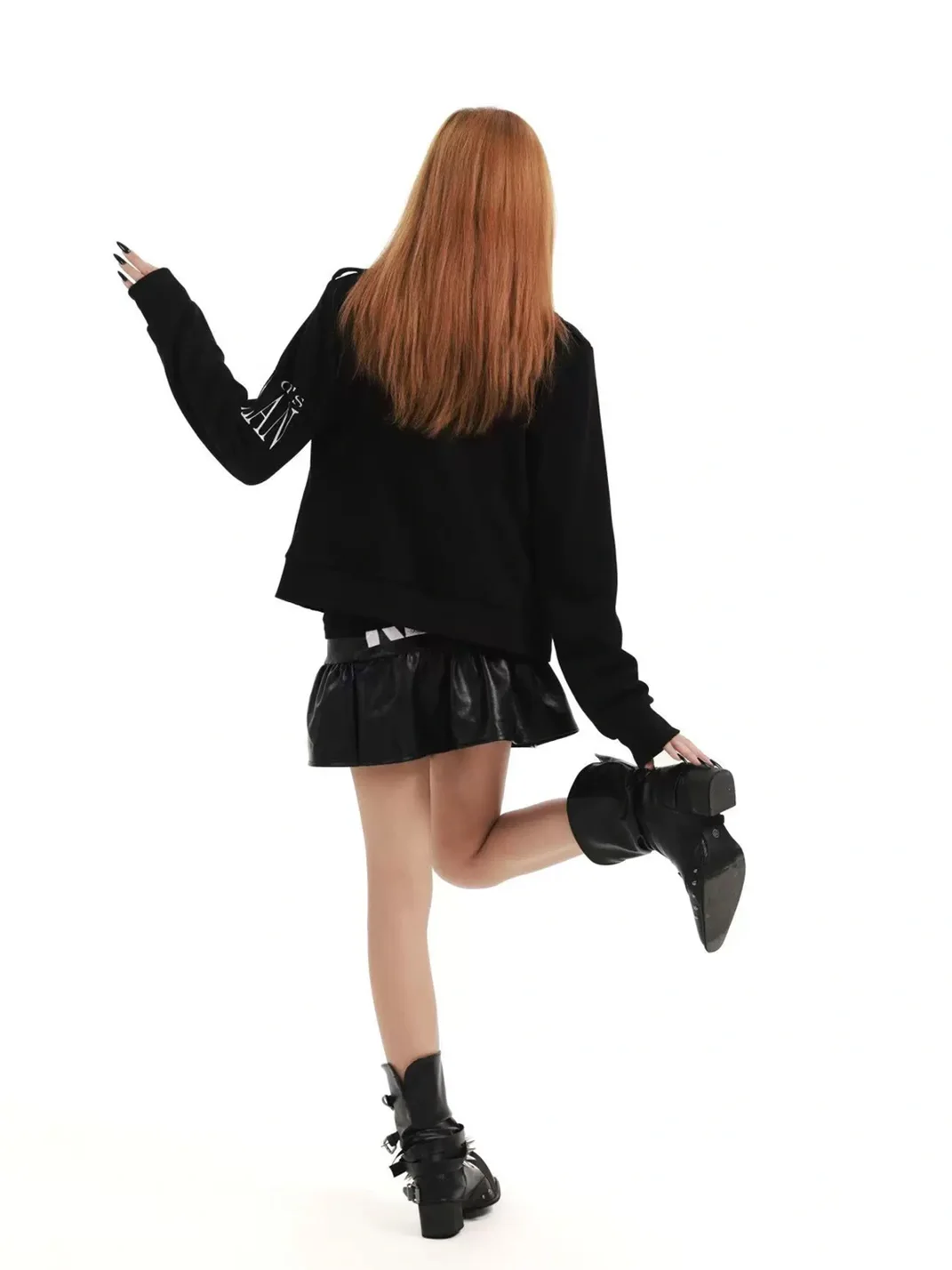 Gods plan | Embroidered Suede Cropped Zip Jacket