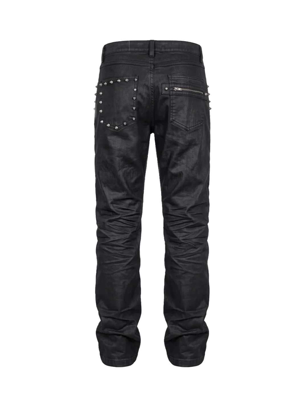 DND4DES | Waxed Studded Double-Zip Straight-Leg Jeans