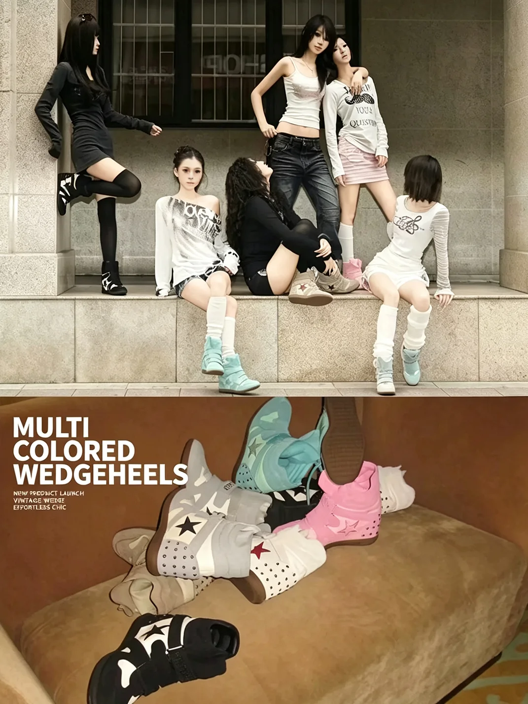 DETW | Retro High-Top Platform Wedge Sneakers