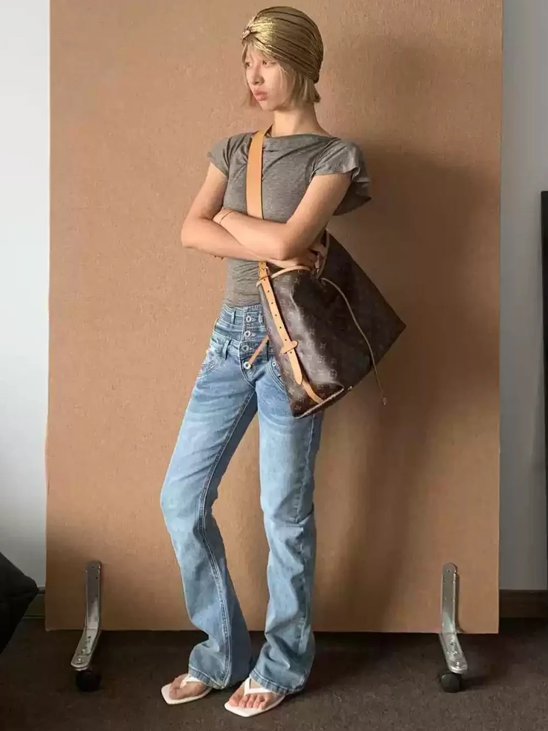 Gods plan | Multi-Waist Rivet Flared Jeans