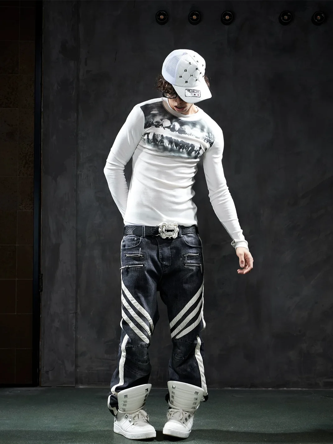 DND4DES | Slim Fit Printed Stretch Long Sleeve T-Shirt
