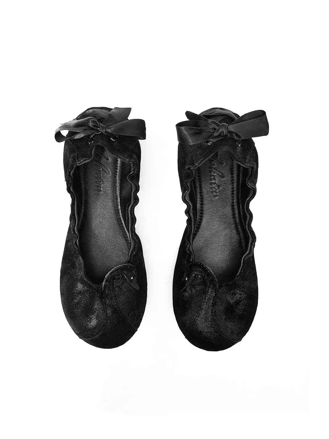 SOHATW | Swan Lace-Trimmed Lambskin Ballet Flats