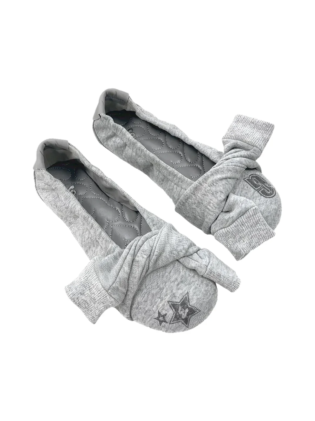 Grape online | Tie-Sleeve Bow Slip-On Ballet Flats