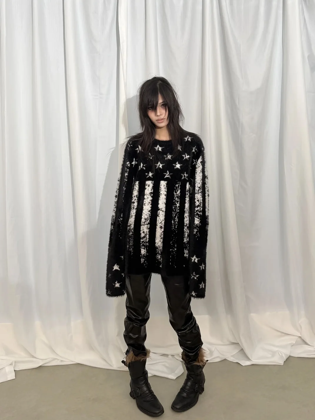 DETW | Distressed Stars And Stripes Crewneck Sweater