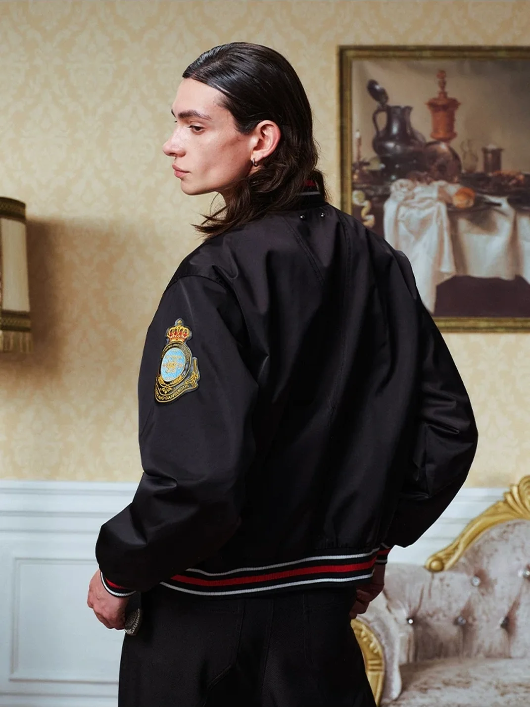 YADcrew | Embroidered Crown Bomber Jacket