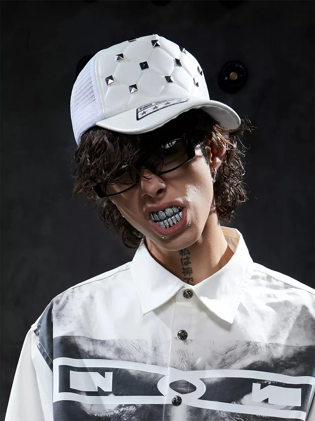 DND4DES | Studded Quilted PU Mesh Trucker Cap