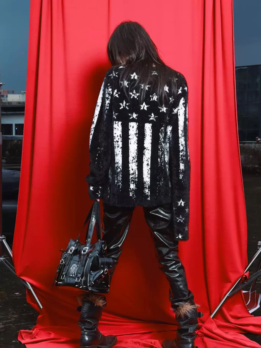 DETW | Distressed Stars And Stripes Crewneck Sweater