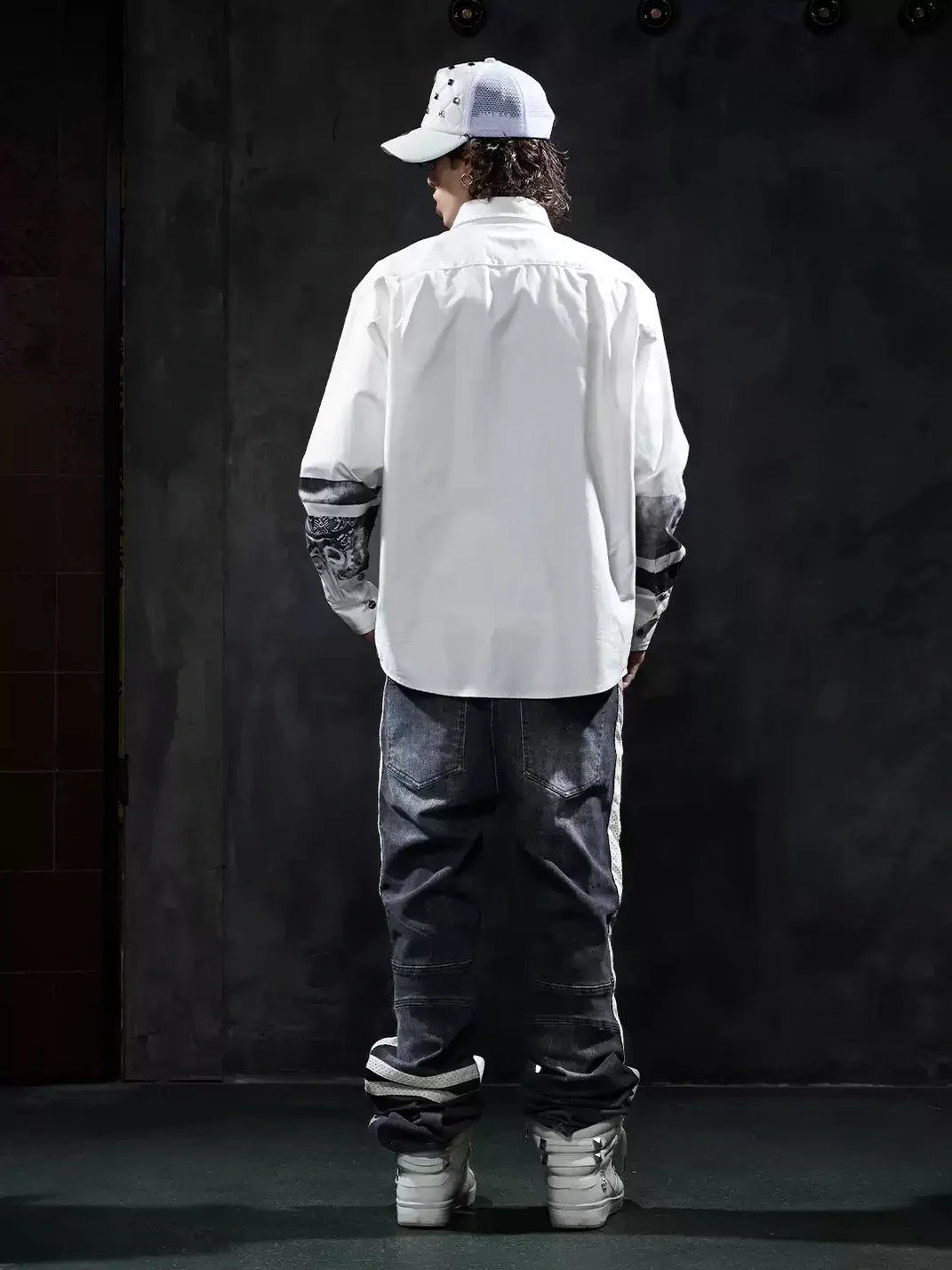 DND4DES | Oversized Portrait Print Long Sleeve Shirt