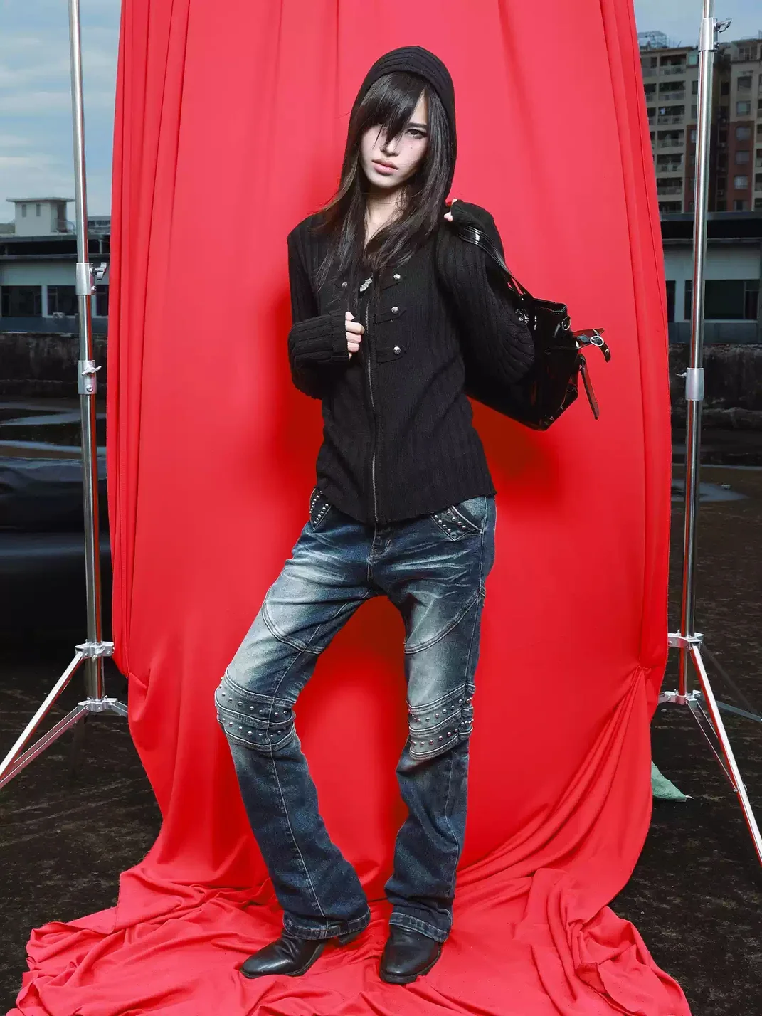 DETW | Slim Fit Ribbed Hooded Zip Cardigan