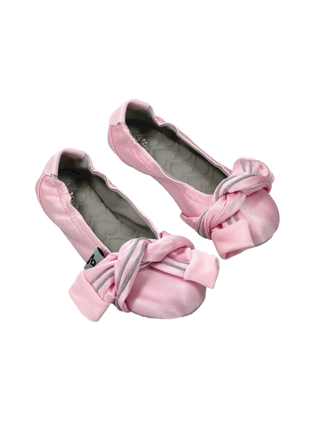 Grape online | Tie-Sleeve Bow Slip-On Ballet Flats