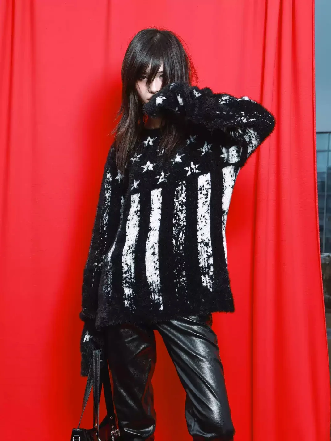 DETW | Distressed Stars And Stripes Crewneck Sweater
