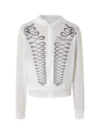 YADcrew | Ornamental Print Lightweight Zip Hoodie