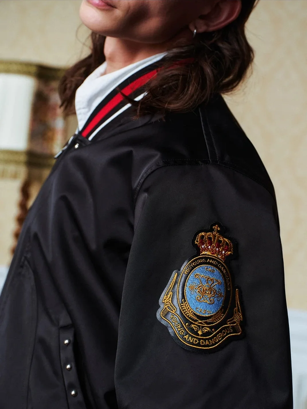 YADcrew | Embroidered Crown Bomber Jacket