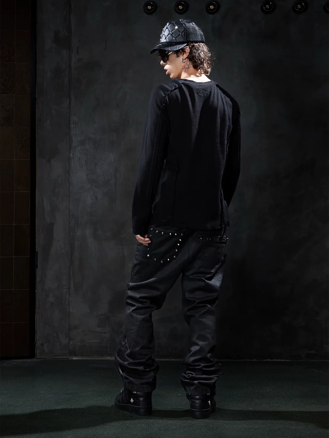 DND4DES | Waxed Studded Double-Zip Straight-Leg Jeans