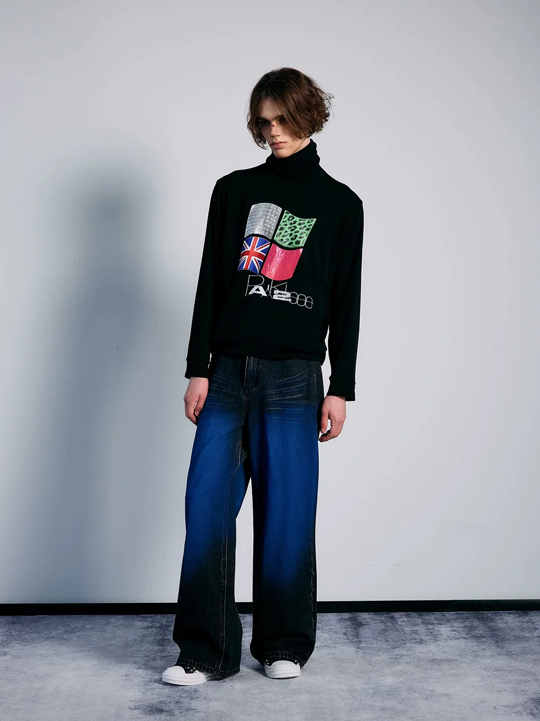 PAIKI | Gradient Tribal Baggy Straight-Leg Jeans