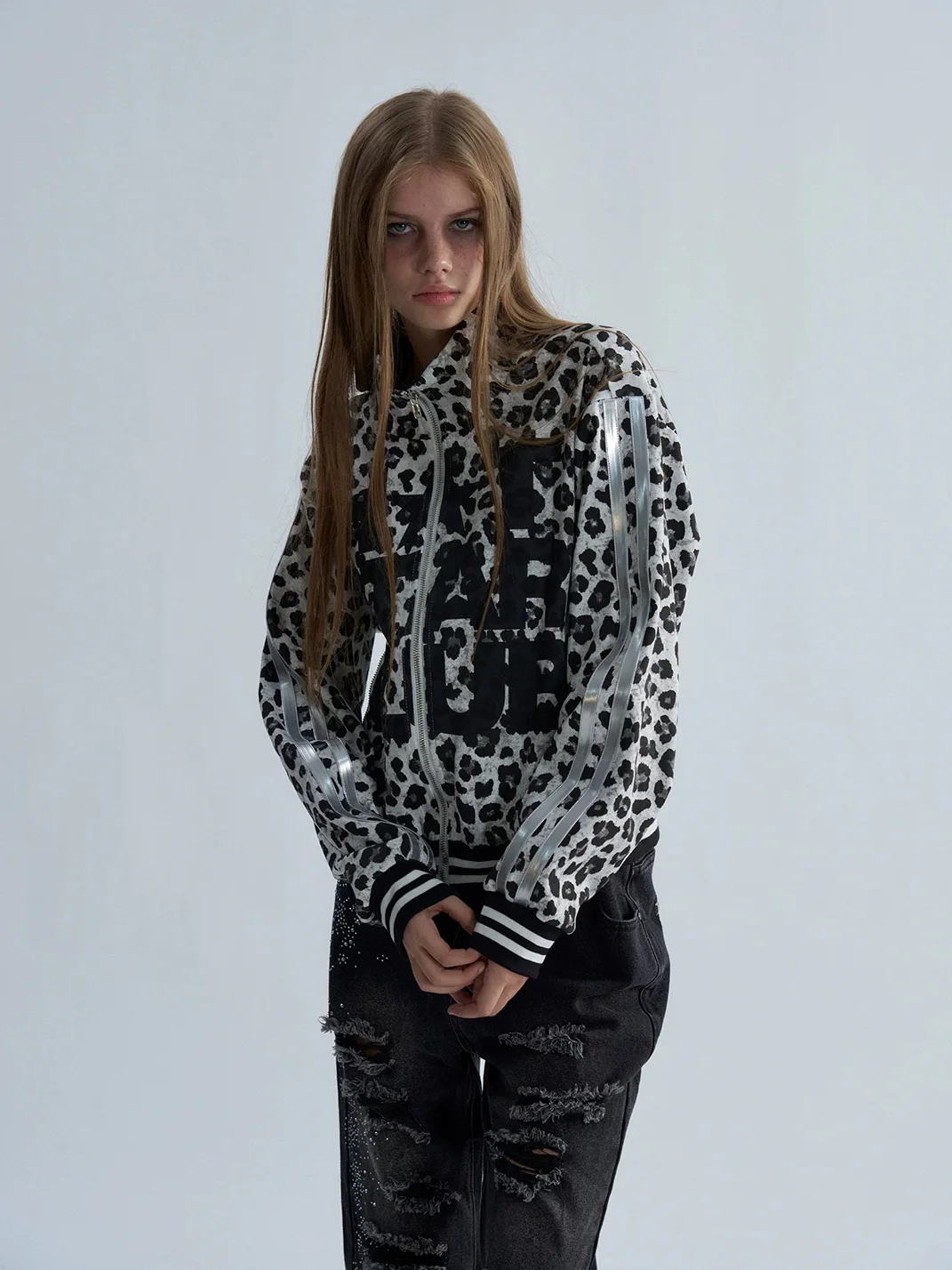 PAIKI | Leopard Stripe Zip Jacket
