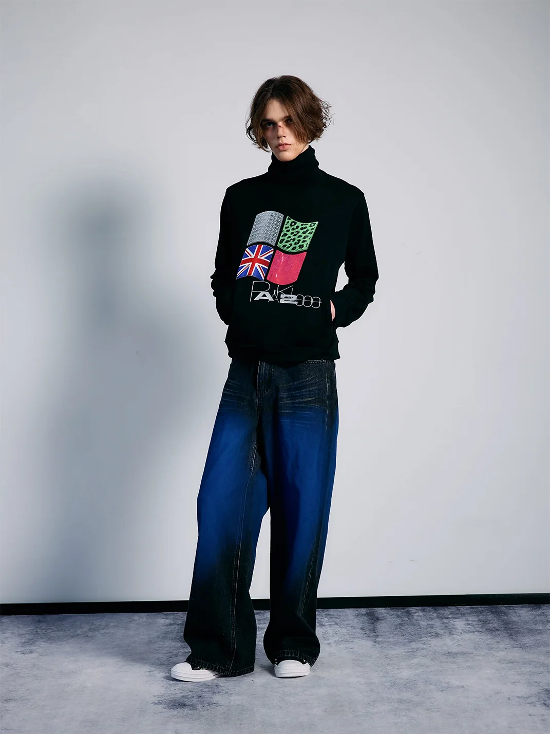 PAIKI | Gradient Tribal Baggy Straight-Leg Jeans