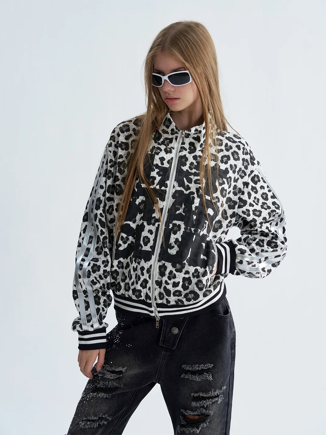 PAIKI | Leopard Stripe Zip Jacket