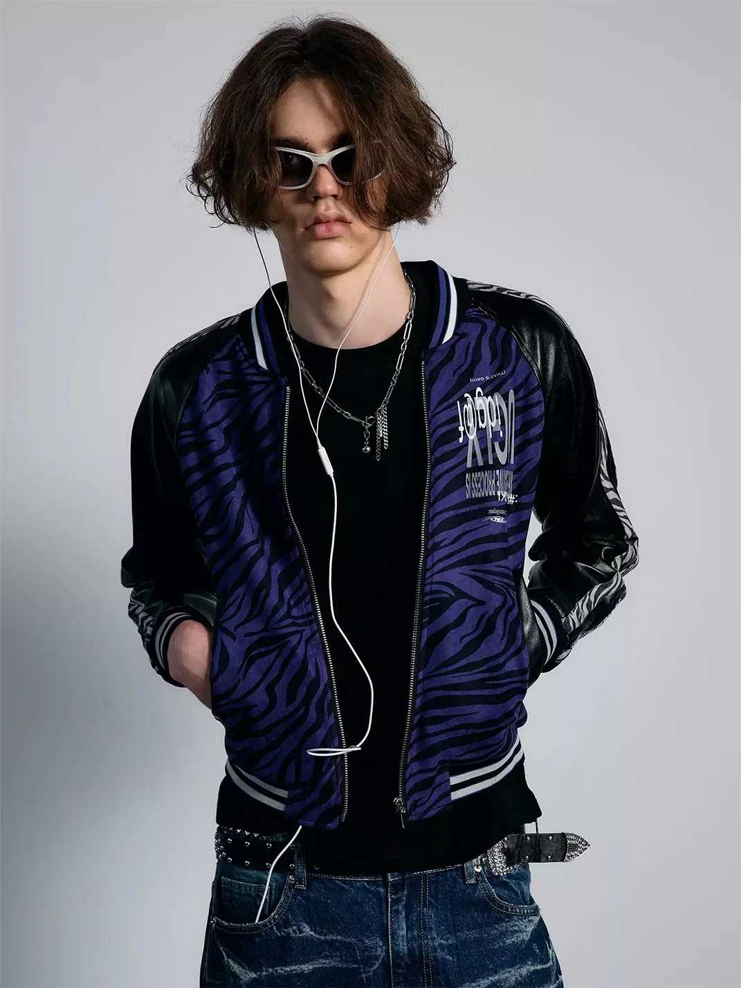 PAIKI | Purple Zebra Varsity Jacket