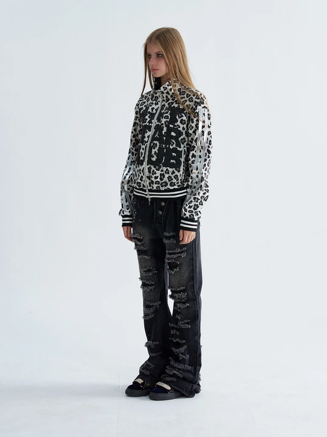 PAIKI | Leopard Stripe Zip Jacket