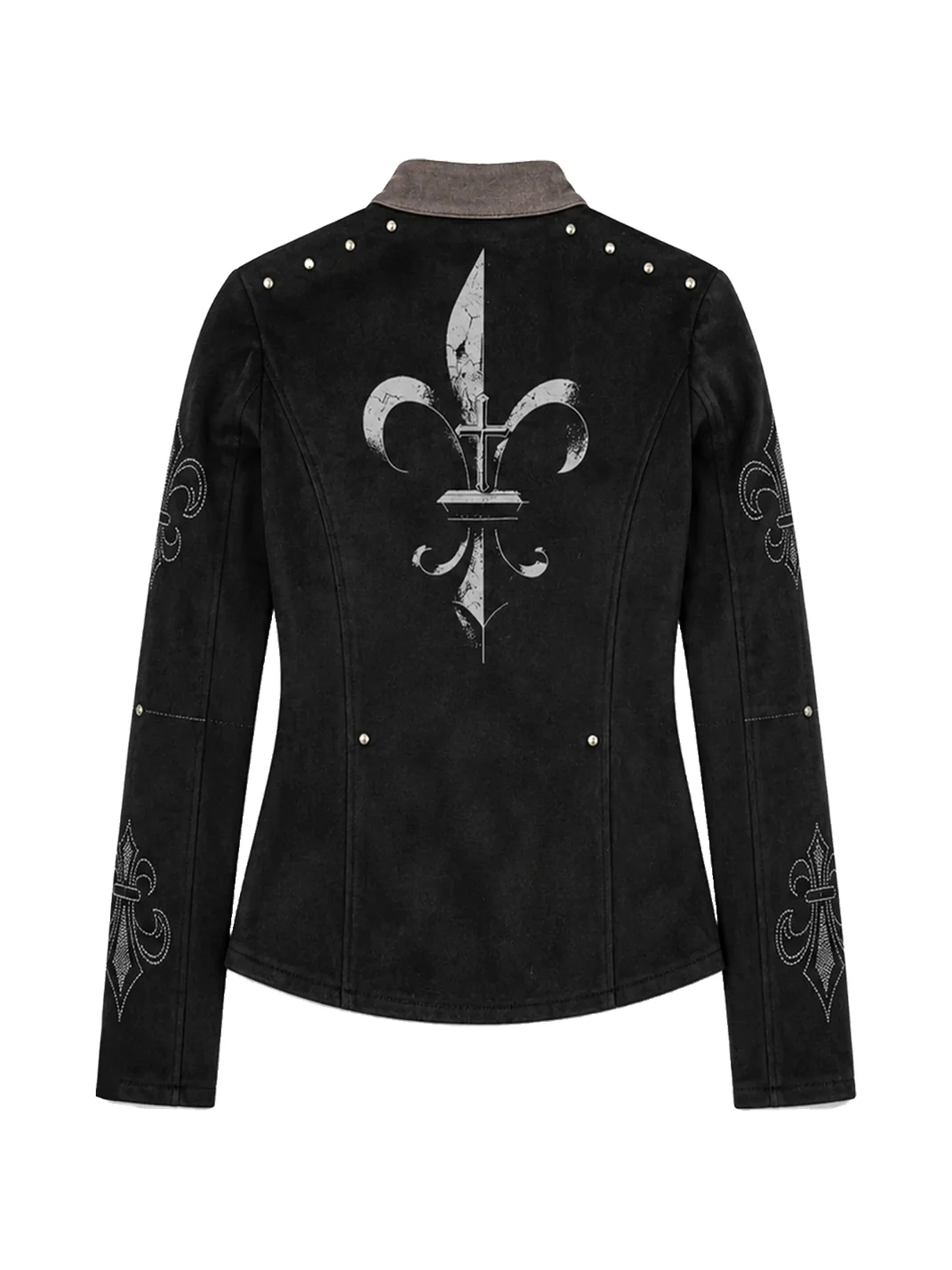 PAIKI | Fleur-De-Lis Suede Panel Slim Fit Jacket